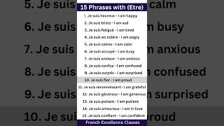 15 Phrases with Etre learnfrench tefcanada apprendrelefrançais frenchlanguage delfb2 [upl. by Ymmak]