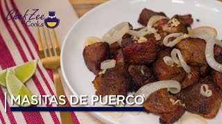 Masitas De Puerco  Fried Pork Chunks  Cuban Recipes  Chef Zee Cooks [upl. by Nylorac]