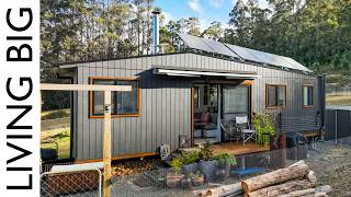 Stunning ScandinavianStyle in OffGrid Tasmanian Tiny Home [upl. by Ecnadnac66]