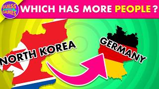 Guess the Population Can You Name the Bigger Country Shocking Results quiz population [upl. by Zizaludba]