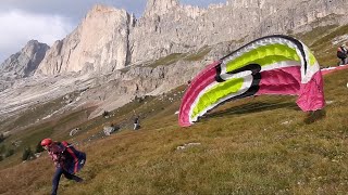 Paraglider Takeoff Kaleidoscope XXL 2 [upl. by Fonzie694]