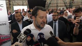 Il ministro Salvini in visita allo stabilimento Mermec di Matera [upl. by Stargell133]