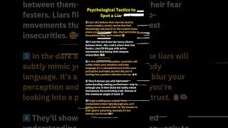 41 Psychological Tatics to spot a liar psychology motivation shorts fyp quotes [upl. by Nnaassilem]