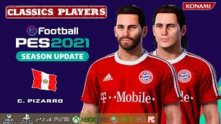 C PIZARRO facestats Classics Players How to create in PES 2021 [upl. by Malka]