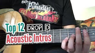 TOP 12 DROP D RIFFS ACOUSTIC INTROS [upl. by Anela684]