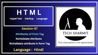 Form Tag Attribute in HTML Novalidate attribute in HTML Forms Session87 [upl. by Hajed]