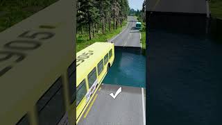 Bus vs water pit 31  carsvswaterpit beamngdrive doubleflatbedtrailertruckvsspeedbumps [upl. by Salina]