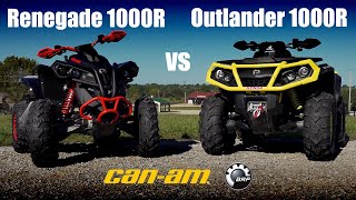 Can Am Renegade 1000R XXC vs Can Am Outlander 1000R XTP 1000cc 4X4 ATV Shootout [upl. by Valentin]