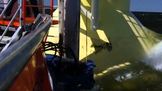 Mobimar 18 Wind Windfarm service vessel  Sliding mode and gripping Hs 25mov [upl. by Leor]