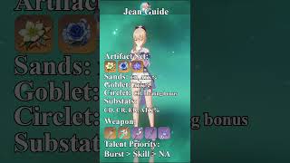 Jean Build Guide genshinguide genshinimpact jean [upl. by Ohploda527]