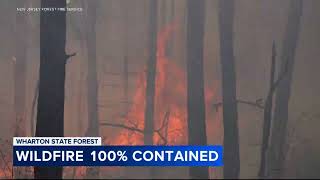 Wildfire in Wharton State Forest 100 contained officials [upl. by Yttam]