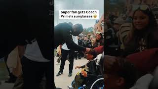 Super fan Gets CoachPrime sunglasses 😎 colorado deionsanders buffs coloradobuffs [upl. by Iveson]