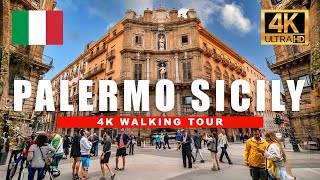 🇮🇹 Palermo Sicily Walking Tour  Italy City Walk  3 HOURS with Captions  4K HDR 60fps [upl. by Giarc]