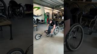 Trying out the ‘Track Wheel’♿️💪🏻 wheelchair disability rolstoel shorts [upl. by Esta]