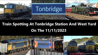 4K Train Spotting At Tonbridge Station And West Yard On The 11112023 [upl. by Lambart]