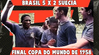 Brasil 5 x 2 Suécia Final Copa de 58 com cor [upl. by Aeneas20]