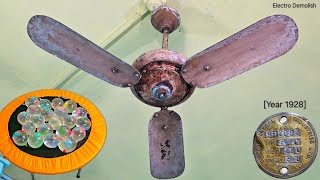 Rarest of Rare 1928 Antique ORIENT 36Inch Ceiling Fan vs Trampoline Full of LED Water 🎈🤑🎈 [upl. by Aitenev]