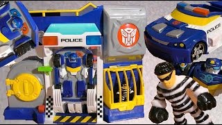 Chase Rescue Bots and Robbers Police Headquarters  Unbox and Review [upl. by Woodley]