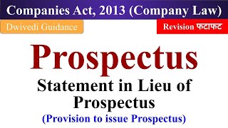 Prospectus company law Statements in view of Prospectus provision to issue prospectus companies [upl. by Dajma]