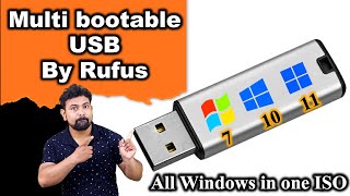 Multi bootable USB Rufus  How to Combine all windows in one ISO  Multi bootable usb by rufus [upl. by Halladba]