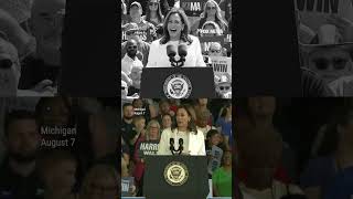 Kamala Harris is sticking to a very carefully scripted speech during at least two campaign stops [upl. by Daas41]