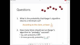 Lecture 21 Kargers Algorithm  Part 3 [upl. by Eenimod]