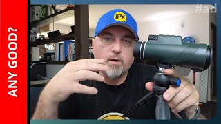 80X100 Monocular with Smartphone Holder amp Tripod Review [upl. by Three]