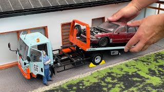 118 Naveco Yuejin flatbed tow truck with accessories  DBGT Unboxing [upl. by Manella]