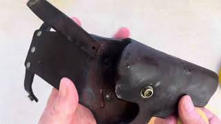 Cleaning Old Leather  Using Saddle Soap To Clean This Old Holster leathercare [upl. by Kerred]