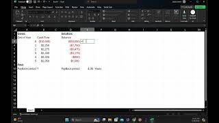 Calculate the Payback Period on Excel [upl. by Thierry]