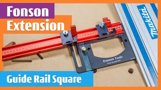 Extension for Length Cutting with Square Guide Rail Track Saw Two Limit Stop woodworking diy [upl. by Aicitel]