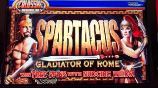 WMS Spartacus Gladiator of Rome Slot Machine Jackpot [upl. by Hendon878]