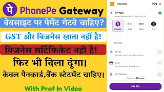 Phonepe payment gateway integration without GST current account business registration revozonin [upl. by Rumpf581]