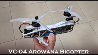 Arowana Tandem Bicopter VC04 sub250g chinook with 2S18650 [upl. by Adav]