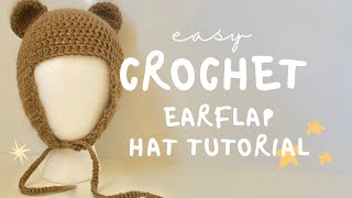 Crochet Earflap Hat Tutorial  Quick amp Easy [upl. by Ttegdirb]