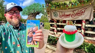 Disney’s Animal Kingdom 2024  NEW Christmas Snacks amp Meeting SANTA In Dinoland  Walt Disney World [upl. by Whit]