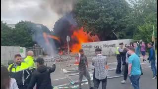 Irish are turning up in force to block construction of a migrant centre in the area coolock Ireland [upl. by Ayhtin]