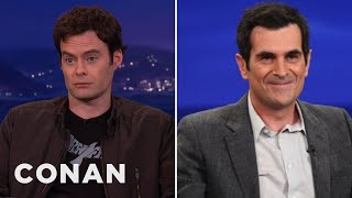 Bill Hader amp Ty Burrells Steamy MakeOut Scene  CONAN on TBS [upl. by Adlesirhc]