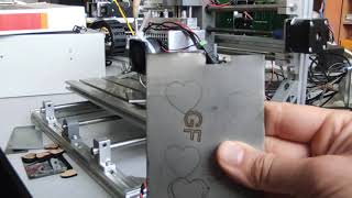 Metal etching using 15 watt blue double beam 445 nm Endurance laser installed on CNC 3018 [upl. by Alleen]