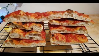 Cottura pizza in teglia romana nel forno a legna Alfa Forni 4 pizze [upl. by Aletha]