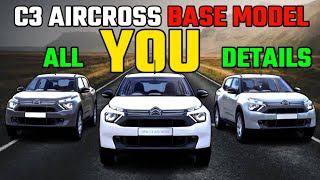 Citroen C3 Aircross SUV BASE Model YOU All Details ExplainCitroen C3 Aircross BASE Model YOU [upl. by Suzanne]