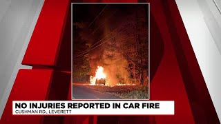 Leverett crews respond to car engulfed in flames [upl. by Atalanti298]