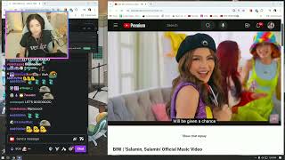 Pokimane reacts to BINIs quotSalamin Salaminquot live on stream Full Video [upl. by Josler]