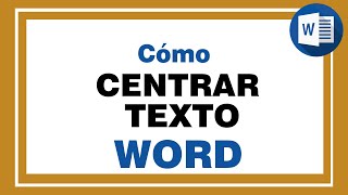 Cómo CENTRAR TEXTO en WORD Aprende a centrar títulos y párrafos en word [upl. by Soiritos817]