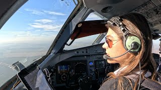 Beautiful Female Pilots In Cockpit  Airplane Take Off  Pilot View [upl. by Sirret]