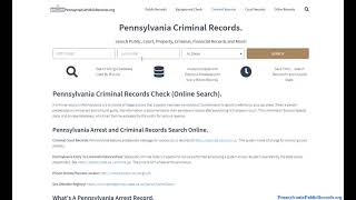 Pennsylvania Criminal Records Search Lookup Public Arrest  Conviction Info Online [upl. by Sanson]