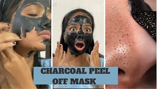 Tried Charcoal peel off mask 🖤Does this really work😭 [upl. by Anaic]