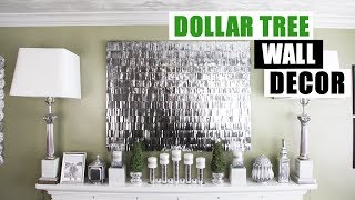 DIY DOLLAR TREE FRINGE WALL DECOR DIY Faux Mirror Like Wall Art Glam Home Decor [upl. by Eclud]