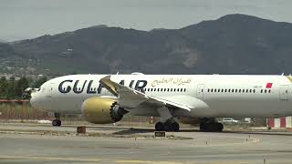 Gulf Air Boeing 7879 Dreamliner A9CFI Taxing Malaga LEMG [upl. by Browne479]