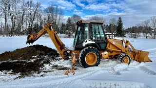 CASE 580K Backhoe  Digging a Test Pit for New Home Excavation  Soil Sample Required before Digging [upl. by Alemac353]